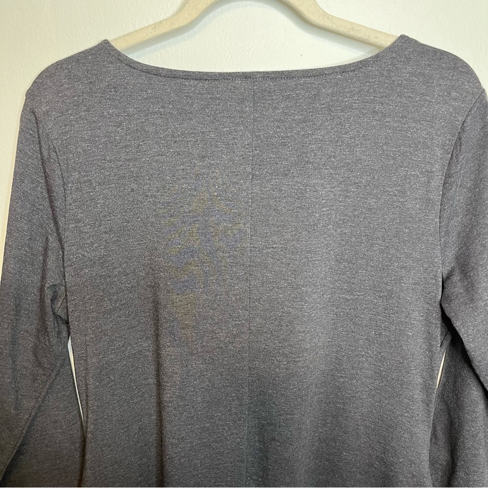 Zenana Premium Gray Dress Medium Pockets Round Neck A Line 3/4 Sleeves EUC - Picture 11 of 11